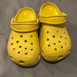 CROCS Yellow Sandals with Perforated Design